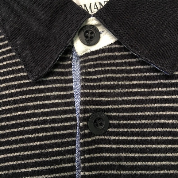 Armani Junior Toddler Boy Long Sleeve Striped Polo Shirt Size 2 Years - Picture 10 of 11